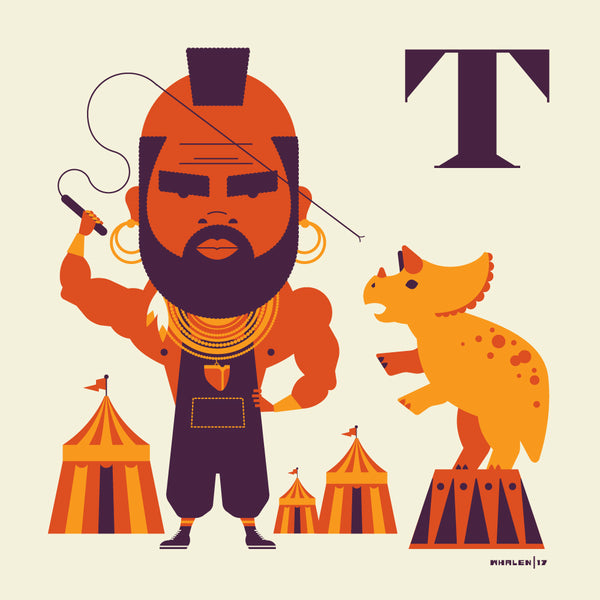 Tom Whalen "T is for Taming Triceratops" Print