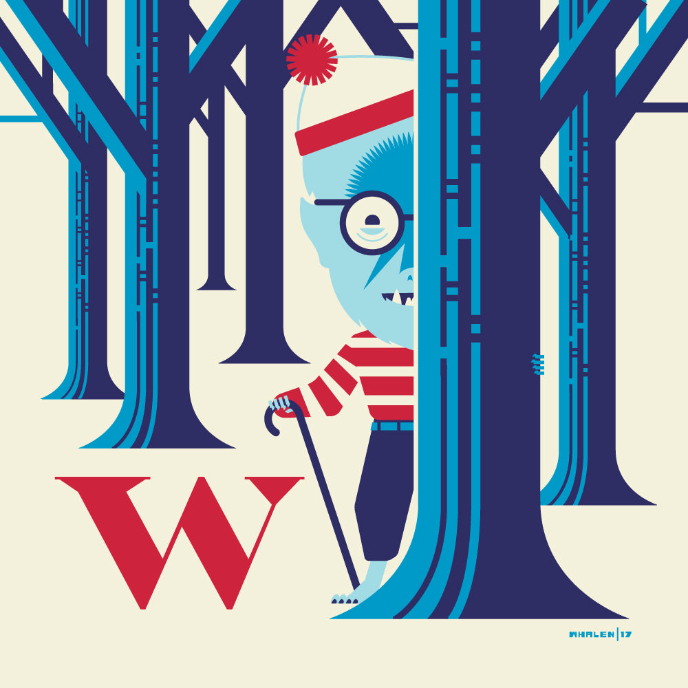 Tom Whalen "W is for Where's Wolf?" Print