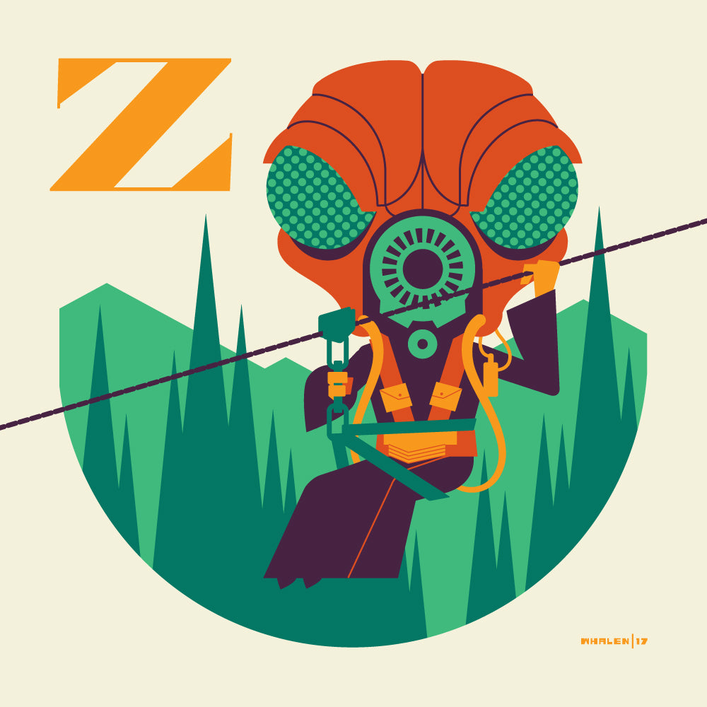Tom Whalen "Z is for Ziplining" Print