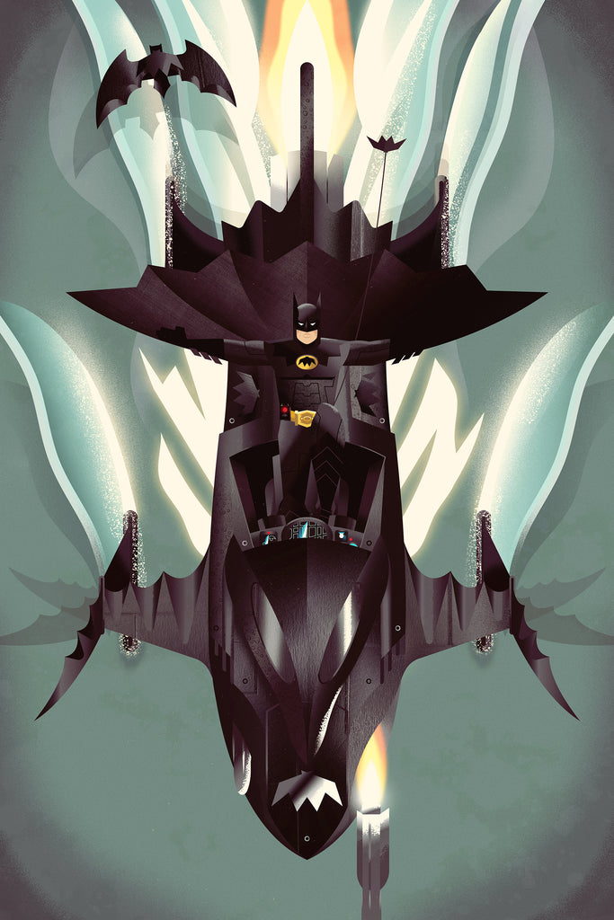 Collin Daniel Schlicht "The Deluxe Knight (Shadow Wing Batskiboat Barrage)" Print