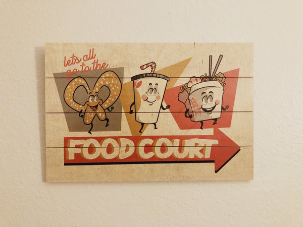 Kate Carleton "Let's all go to the food court" Wood Print