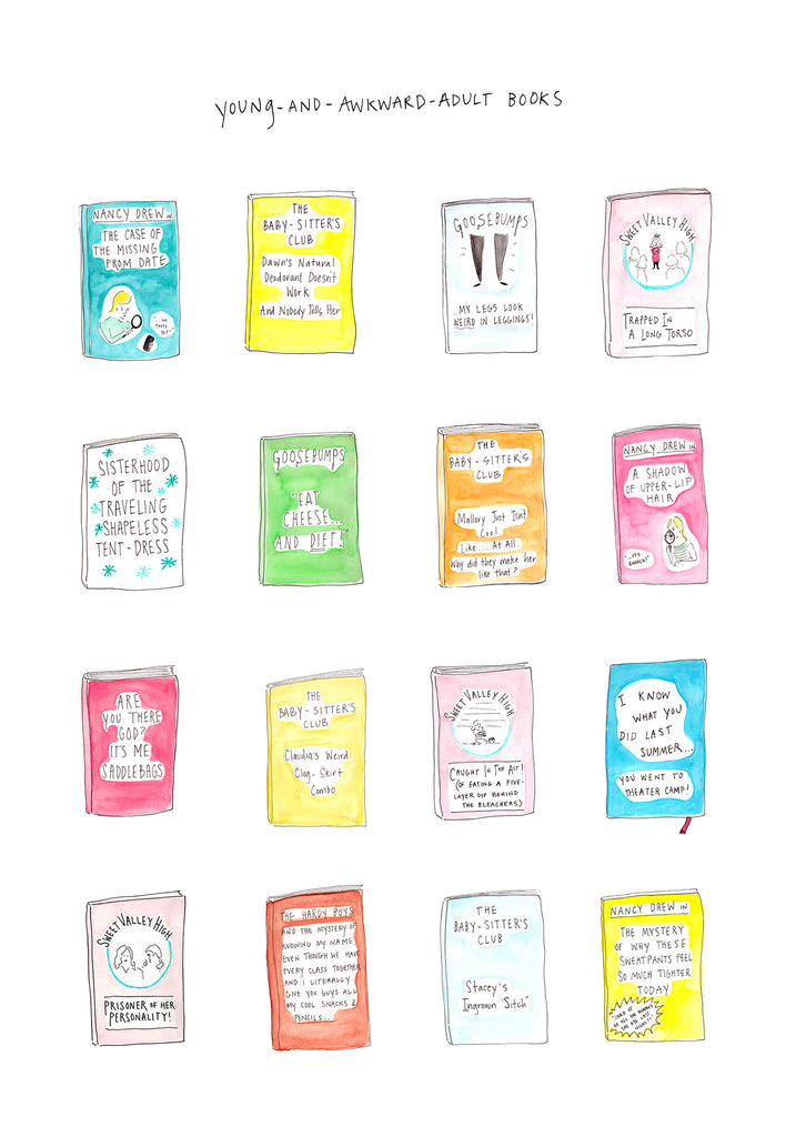 Maggie Mull "Young-And-Awkward-Adult Books" Print
