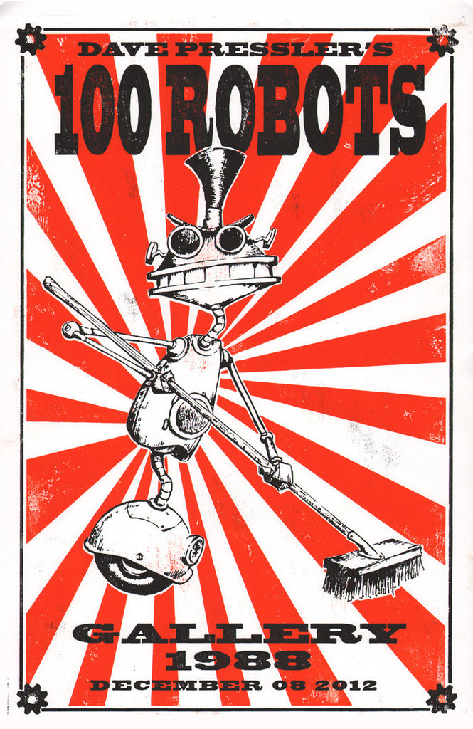 Dave Pressler "100 Robots Show Poster" Print
